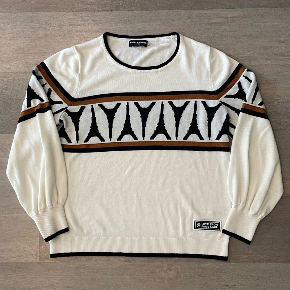 Karl Lagerfeld Paris Eiffel Tower Patterned Sweater ( Love From Paris Karl )